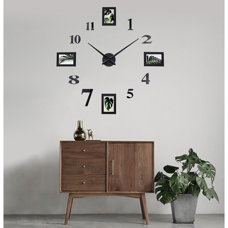 (ส่งด่วนฟรี 24 ชม) ไม่ต้องเจาะผนัง❗นาฬิกาไม้ MDF ตกแต่งผนัง DIY ขนาดใหญ่ มาพร้อมกรอบรูปเปลี่ยนรูปได้