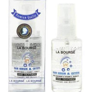 (แพ็คคู่) La Bourse Hair Serum &amp; Crystal ลาบูสส์ แฮร์ เซรั่ม &amp; คริสตัล 60ml. เหมาะสำหรับผมเสีย ผมแห้ง ผมแตกปลาย ดัด ยืด โกรก หรือจากการยืดถาวร (แพ็คคู่)