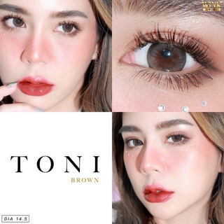 ✨ Toni brown chestnut (Wink lens) ขนาดตาโต Big ☀️กรองแสง uv (บิ๊กอาย คอนแทคเลนส์ Bigeye)