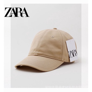 พร้อมส่ง ZARA หมวกเบสบอล ผ้าฝ้าย ทรงโค้ง กันแดด สีกากี สําหรับผู้ชาย และผู้หญิง