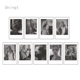 Uningt การ์ดรูปดอกกุหลาบสีชมพูขนาดเล็ก 8.6x5.4 ซม. 9 ชิ้น / ชุด