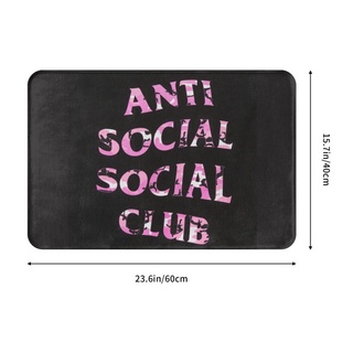 ANTI SOCIAL SOCIAL CLUB พรมเช็ดเท้า กันลื่น ลายโลโก้ ASSC ขนาด 40x60 ซม. สําหรับบ้าน และสวน