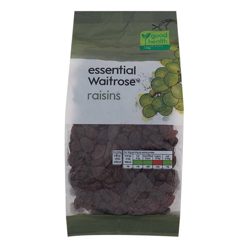 essential waitrose raisins 500 g.