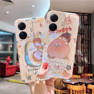 เคสโทรศัพท์มือถือนิ่ม วีโว่ VIVO Y77 Y02S Y30 Y55 Y73 Y75 Y01 Y01A X80 Pro 5G 4G Phone Case Lovely Cartoon Avocado Peach Rhinestone Handphone Casing Bling Glitter Soft Back Cover VIVOY77 VIVOY02S