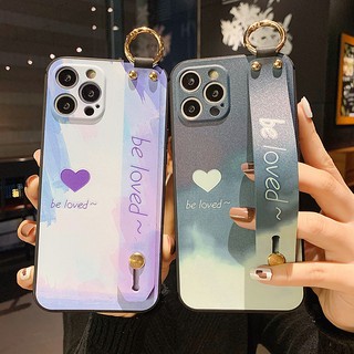 แฟชั่น สี ภาพวาด รูปหัวใจ สายรัดข้อมือ เคส Samsung Galaxy note 8 9 note20 ultra note20 note8 note9 note10 plus lite A52S A71 A51 A52 A31 A42 5G case