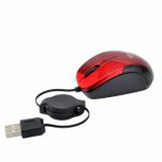 USB Optical Mouse MD-TECH (LX-108) Red/Black (เก็บสาย)