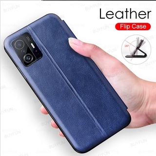 Flip Phone Case For Xiaomi 11T Pro Mi11T Mi 11T Pro 5G Luxury Slim PU Leather Flip Book Card Holder Stand Cover Casing Protector