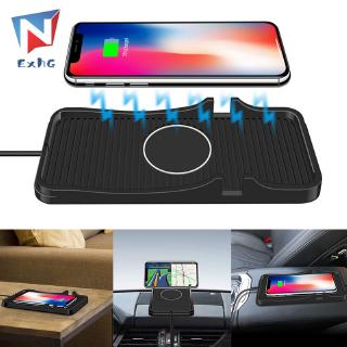 ExhG❤❤❤High quality Car Wireless Charger Skidproof Silicone Mat Phone Charge Pad Fast Charging @TH