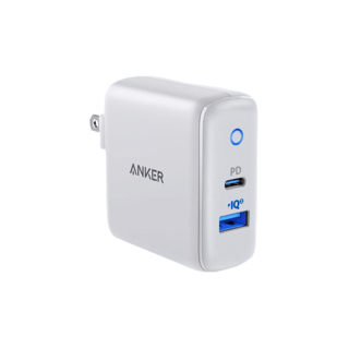 Anker PowerPort PD+2 หัวชาร์จเร็ว iPhone13/12 USB-C PD 20W + ชาร์จเร็ว Samsung USB QC3.0 15W ขาปลั๊กพับเก็บได้ - AK283 / AK133 / AK134