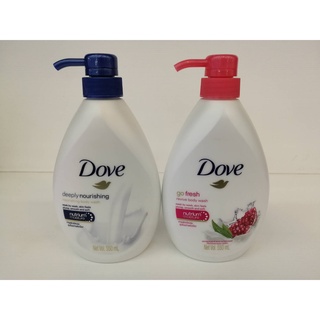 Dove Liquid Soap (550 มล.)โดฟ ครีมอาบน้ำ  [ 2 สูตร: Go fresh - สีชมพู, Nourishing - สีน้ำเงิน ]