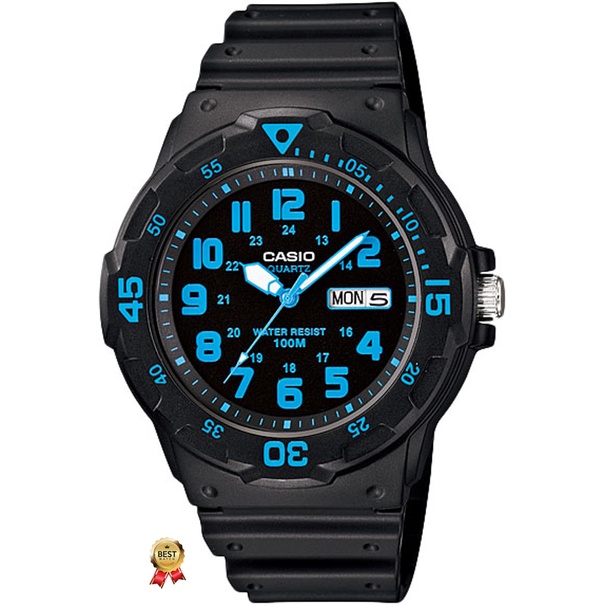 Casio ของแท้ 100% นาฬิกาผู้ชายทางการ MRW-200H-2B สายยางประกัน CMG
