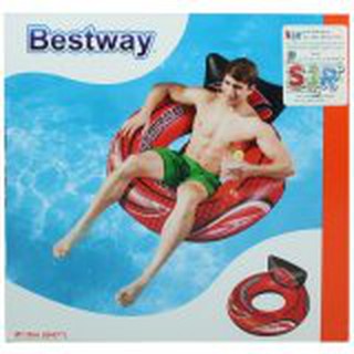 MKTOYS Bestway ของเล่นน้ำ ห่วงยางนั่งเป่าลมสีแดง 43093