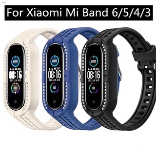 สายนาฬิกาข้อมือซิลิโคนหรูหราสําหรับ Xiaomi Mi Band6 5 4 3 Wristband6 Band5 Bend 6 5 สําหรับ Xiomi Mi5 Mi6