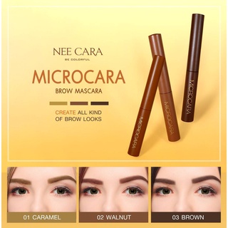 นีคาร่า มาสคาร่าคิ้ว มาสคาร่าปัดคิ้ว หัวแปรงสลิม N608 NEE CARA MICROCARA BROW MASCARA