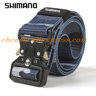 Shimano 2022 เข็มขัดไนล่อน หัวเข็มขัดโลหะ พลาสติก ลําลอง สีพื้น แฟชั่นสําหรับผู้ชาย