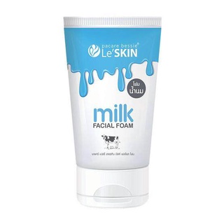 Le’ SKIN milk Facial Foam 100 ml.โฟมล้างหน้า น้ำนม เลอสกิน ล้างเครื่องสำอางหมดจด บำรุงผิวเด้งใส ให้ความชุ่มชื่นล้างเครื่องสำอางสะอาดหมดจด กลิ่นหอมอ่อนละมุนผิวเนียนนุ่ม ชุ่มชื่น