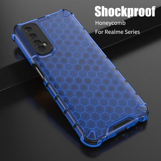 เคสซิลิโคนกันกระแทก 4 มุมสําหรับ Realme C11 C15 5 6 7 Pro 5i 6i 7i Honeycomb