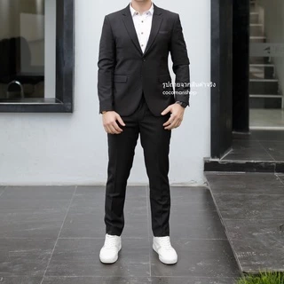 สินค้าพร้อมส่ง COCO-MAN เสื้อสูทกระดุม 2 เม็ด สีดำ ชุดสูทผู้ชาย มีกางเกงเข้าชุด ใส่ทำงาน ขายแยก เสื้อ กางเกง