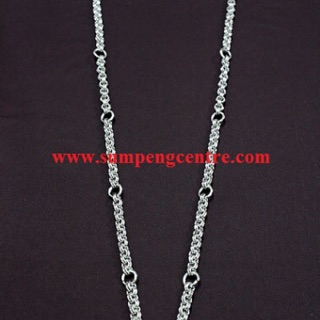 สร้อยสแตนเลสห่วงคู่เบอร์124- 30นิ้ว 9องค์(3 เส้น) Double ring stainless necklace no.124-30 inches 9 rings(3 เส้น)