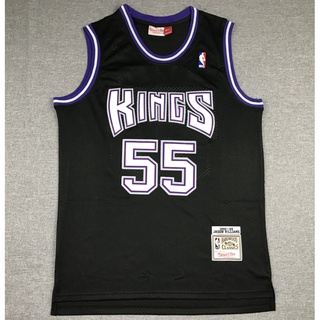 ใหม่ NBA Sacramento Kings ปี 1998-99 สําหรับผู้ชาย #เสื้อกีฬาบาสเก็ตบอล ปักลาย Jason Williams สีดํา สไตล์วินเทจ 55