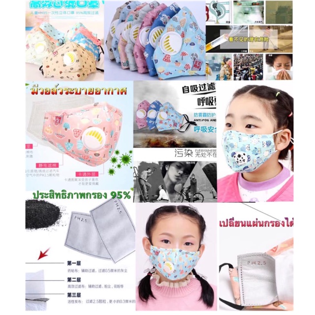 #หน้ากากเด็กรุ่นN95 - สำหรับเด็ก (ซักแล้วกับมาใช้ใหม่ได้)