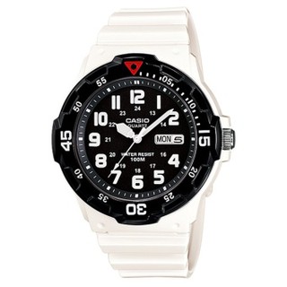 Casio แท้100% สไตล์สปอร์ต สายเรซิน MRW-200HC-7BVDF – สีขาว/ดำ