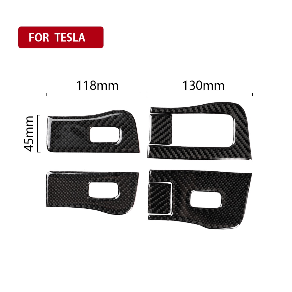 Real Carbon Fiber Car Window Control Panel Switch Button Decor Sticker ...