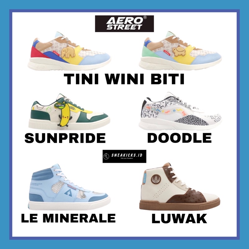 [ของแท้] ผ้าพันคอกระดุม X TINI WINI BITI SUNPRIDE DOODLE LE MINERALE LUWAK WHITE KOFFIE LIMITED EDIT