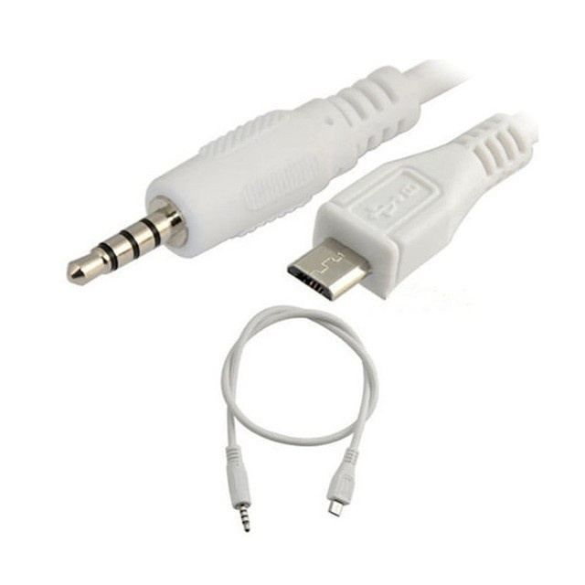 Android Micro USB เป็น DC 3.5 มม.อะแดปเตอร์เสียงสําหรับ V8 การ์ดเสียงเครื่องเล่นรถสีขาว TCH YIDEA