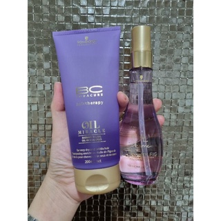 Schwarzkopf BC bonacure Barbary fig oil in shampoo 200ml + Barbary  fig finisging oil 100ml ชุดแชมพูพร้อมออย สำหรับ