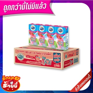 โฟร์โมสต์ นมยูเอชที รสสตรอว์เบอร์รี 180 มล. x 48 กล่อง Foremost UHT Milk Strawberry Flavor 180 ml x 48 boxes
