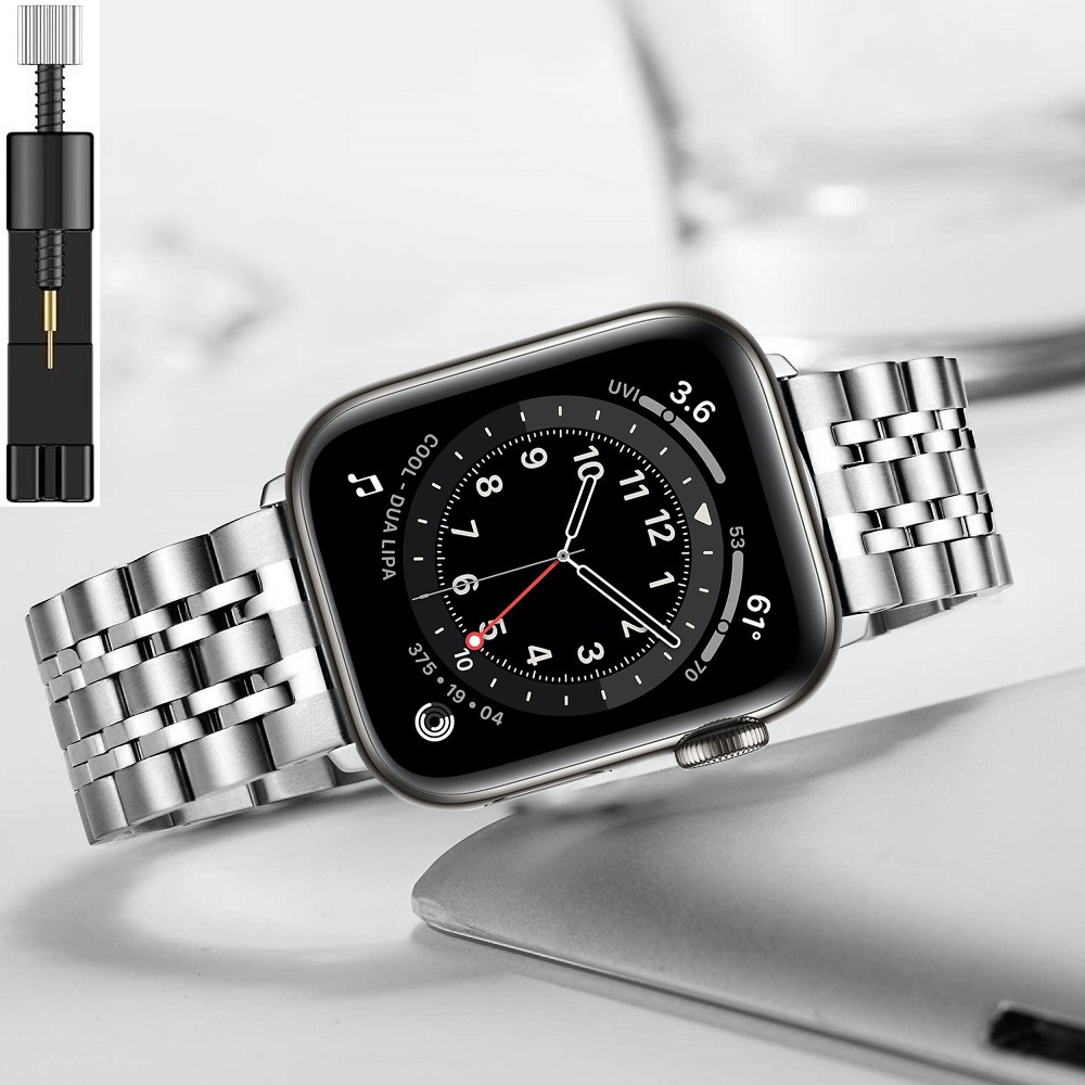 สายนาฬิกาข้อมือสเตนเลส โลหะ สําหรับ Apple Watch 44 มม. 42 มม. 45 มม. iWatch Series 7 6 5 4 3 2 1