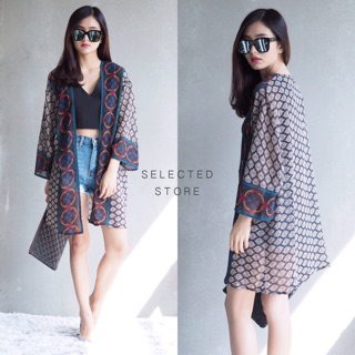 Printed Chiffon Blazer