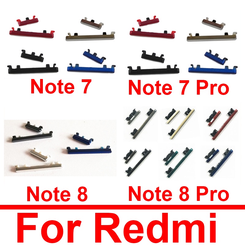 ปุ่มปรับระดับเสียง Xiaomi Redmi Note 7 Pro + ปุ่มเปิดไฟ Redmi Note 8 Pro อะไหล่ซ่อมปุ่มด้านข้าง