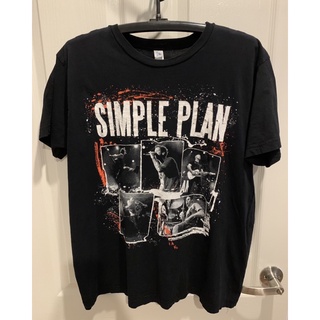 เสื้อยืดผ้าฝ้ายพิมพ์ลายขายดี Rare SIMPLE PLAN Canadian Tour T-Shirt☠️🌏