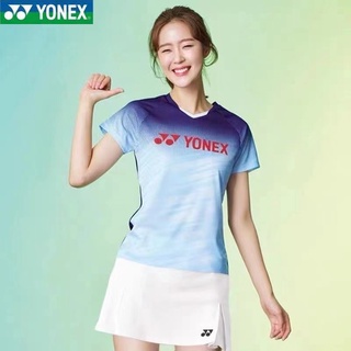 Yonex ชุดเครื่องแบบแบดมินตัน แขนสั้น แบบแห้งเร็ว สําหรับผู้ชาย และผู้หญิง