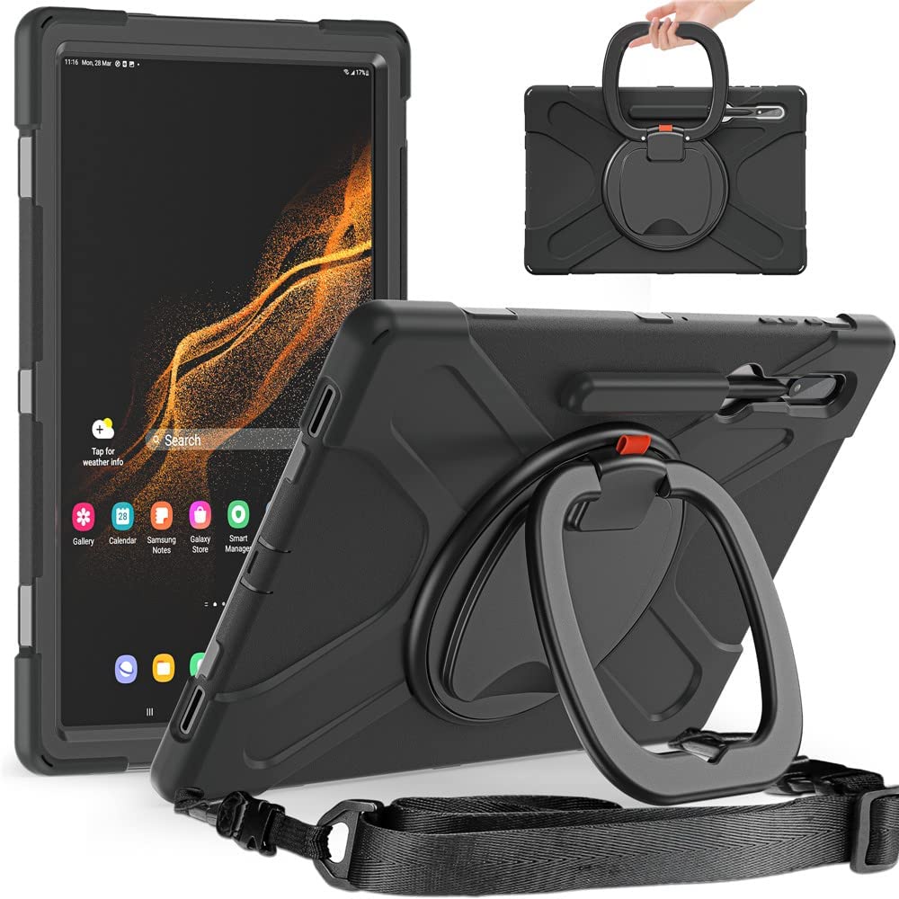 SAMSUNG สําหรับSamsung Galaxy Tab S11 Ultra 2025 กรณี,กรณีหมุนมือไหล่สําหรับTab S10 FE+/S10 Lite/S10 Ultra/S9 Ultra/S8 Ultra/S10+/S9 FE+/S9+/S8+/S7 FE/S7+/A11+/A7/A9+/A8