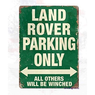 ป้ายโลหะดีบุก ลาย Land Rover Parking Only Allothers Willbe Winched สีเขียว สไตล์เรโทร ขนาด 20x30 ซม. AW6F