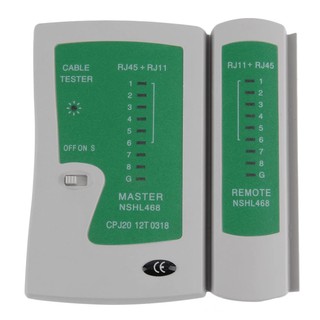 Okay ตัวเช็คสายแลน RJ45 RJ11 RJ12 CAT5 UTP Network LAN Cable Tester Remote Test Tools (White/Green) (Intl)  #648