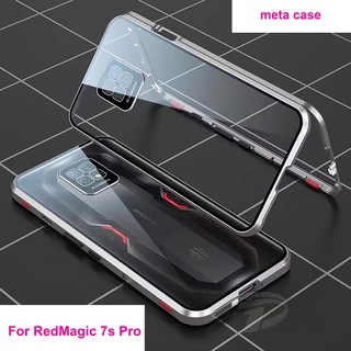 เคสโทรศัพท์มือถือกระจกนิรภัย กรอบโลหะ สีเงิน สําหรับ Nubia Red Magic 7S pro RedMagic 7S pro NX709J