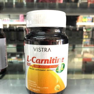 Vistra L-carnitine 500 mg plus amino acids 3L-30 เม็ด(EXP.26/08/2023)