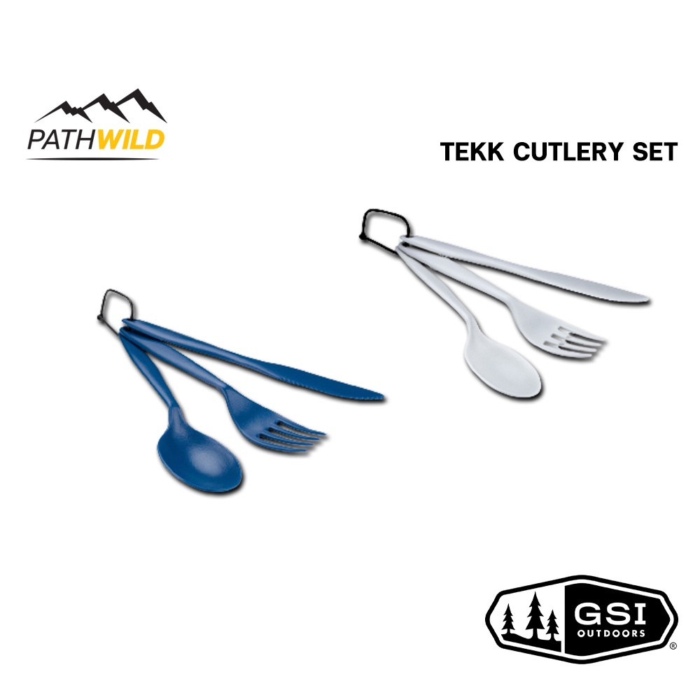 ชุดช้อน-ส้อม-มีด GSI TEKK CUTLERY SET เหมาะกับการเดินทาง แบ็คแพ็ค แค้มปิ้ง หรือแม้แต่การรับประทานอาหารนอกบ้าน