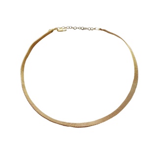 Middle M Jewelry สร้อยคอเงินแท้แบบสั้น รุ่น Sai-Nam สีทอง