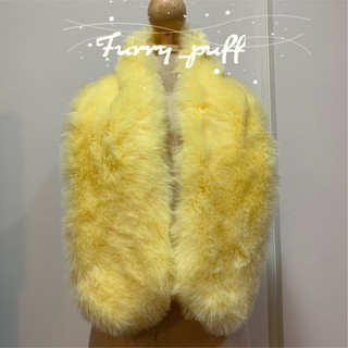 🐰✨ผ้าพันคอขนเฟอร์,ขนมิ้ง,Natural Fur  สีเหลืองนม,สีดำ,สีขาวครีม✨🐰