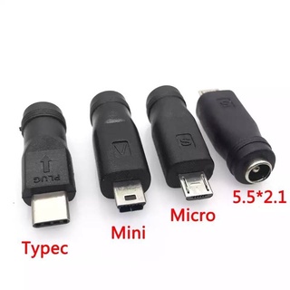 1Pcs 5V DC 5.5*2.1มม.แจ็คUSB 3.1ประเภทC USB-C Type-C 5.5มม.* 2.1มม.Mini USBและMicro USB DC Power Connector Adapter