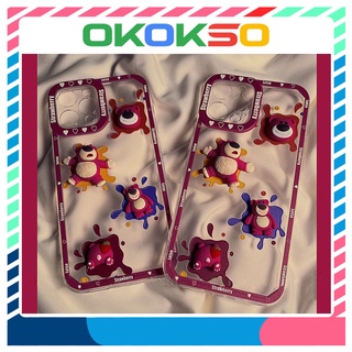 เคสโทรศัพท์มือถือลายหมีสตรอเบอร์รี่สําหรับ Oppo Reno6 5G,  Reno5, Reno5Pro, Reno4Pro 5G,R17,