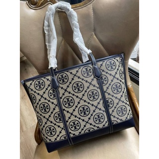 Tory burch perry monogram jacquard  triple compartment tote