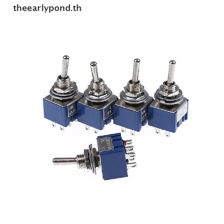 Earlypond ใหม่ สวิตช์โยกเปิด 6P 6A 125VAC 6 Pin DPDT ขนาดเล็ก 5 ชิ้น