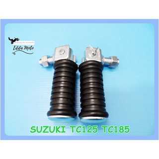 SUZUKI TC125 TC185 REAR PASSENGER FOOT REST SET  // พักเท้าหลัง ยางพักเท้าหลัง สีดำ