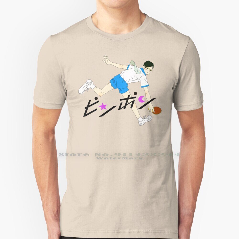 Ping Pong Smile พิมพ์ T เสื้อ 100% ผ้าฝ้ายแท้ Ping Pong The Animation อะนิเมะ Smile Creative Trendin